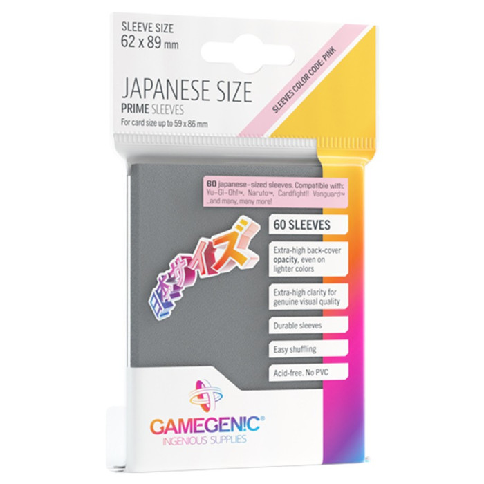 Gamegenic - Prime Japanese Sized Sleeves Dark Gray (60 Sleeves)