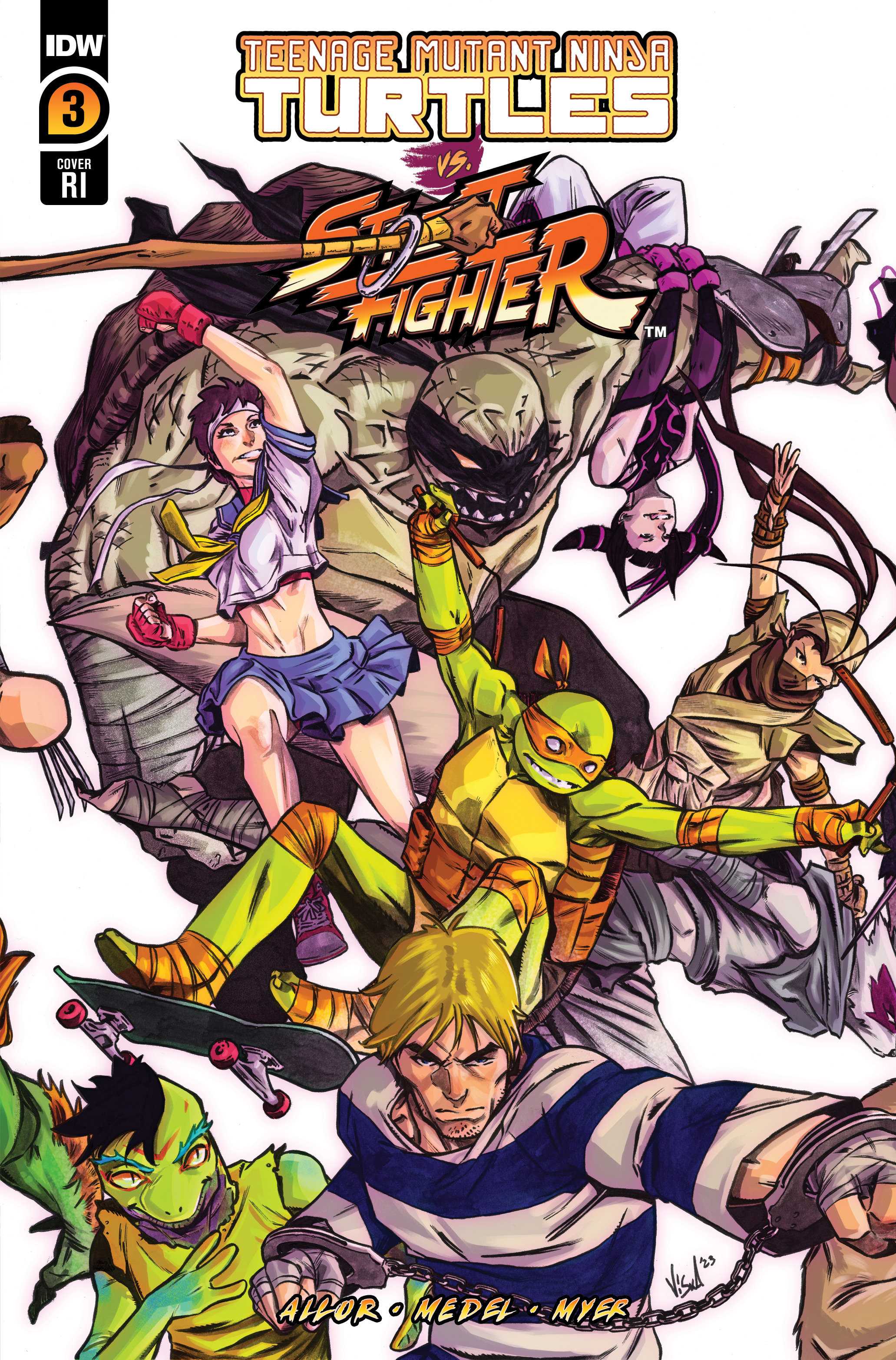Teenage Mutant Ninja Turtles Vs. Street Fighter #3 Cover D 1 for 25 Incentive Federici