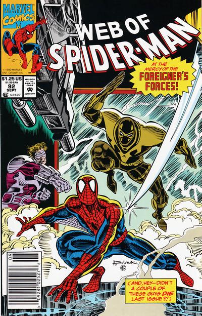 Web of Spider-Man #92 [Newsstand]-Very Good (3.5 – 5)