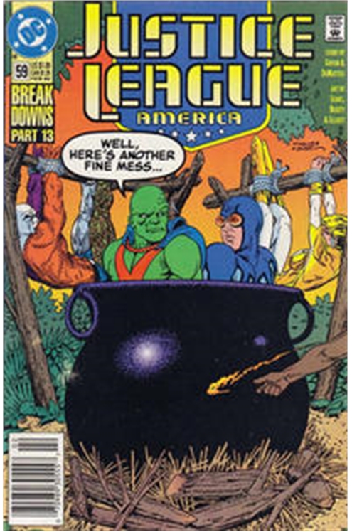 Justice League America #59 [Newsstand]-Fine (5.5 – 7) (1989)