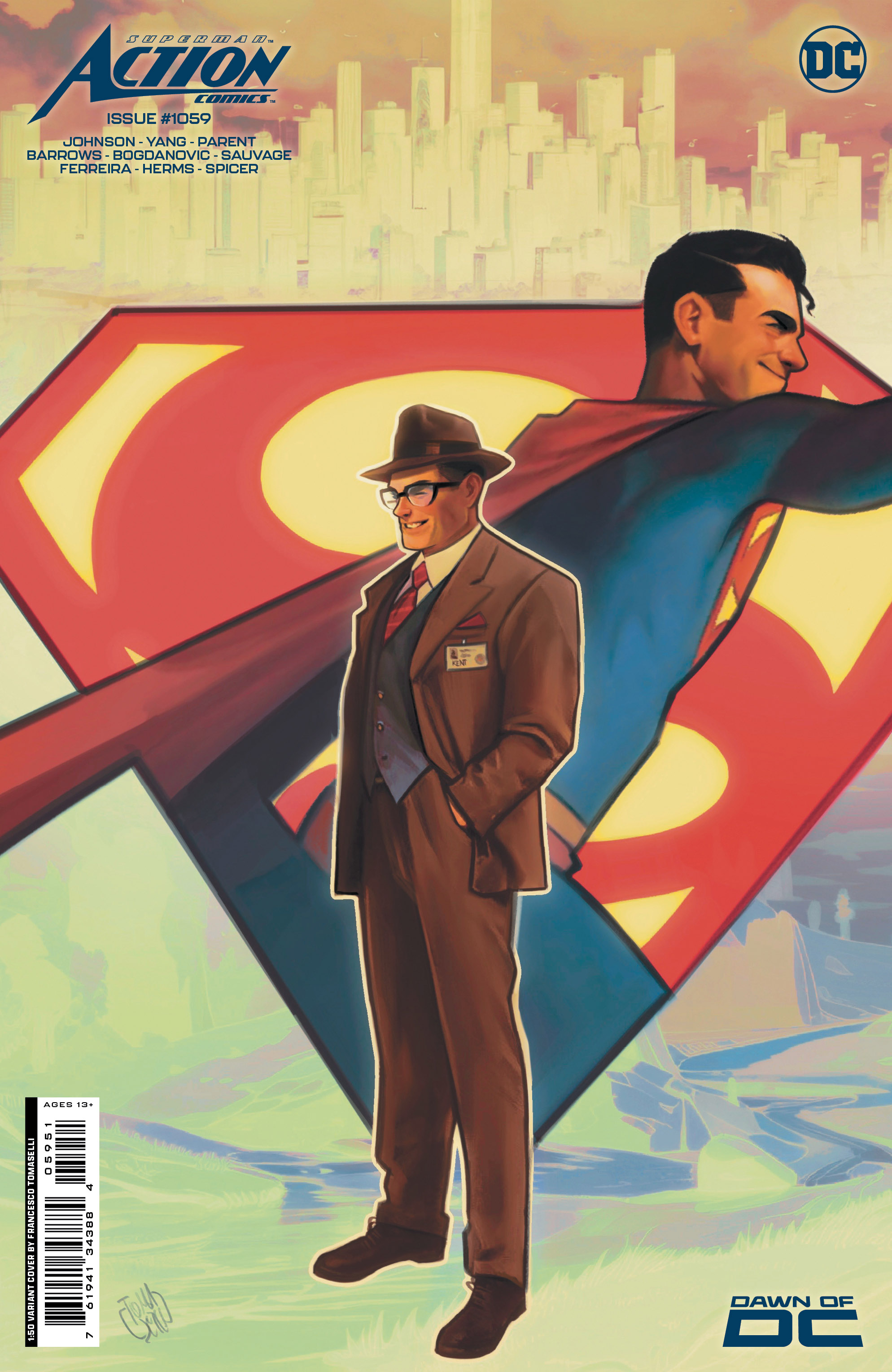 Action Comics #1059 Cover F 1 for 50 Incentive Francesco Tomaselli Card Stock Variant