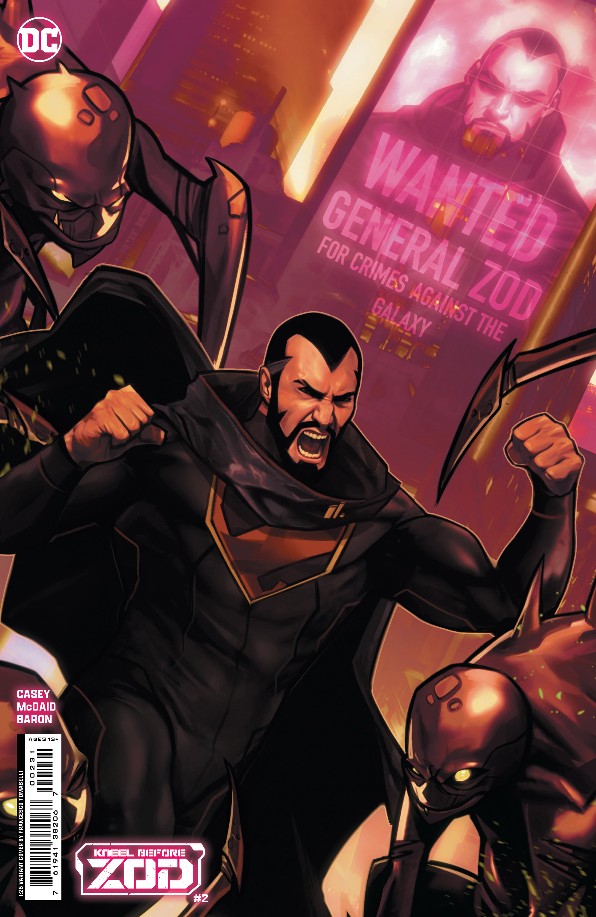 Kneel Before Zod #2 (Of 12) Cover C 1 for 25 Incentive Francesco Tomaselli Card Stock Variant