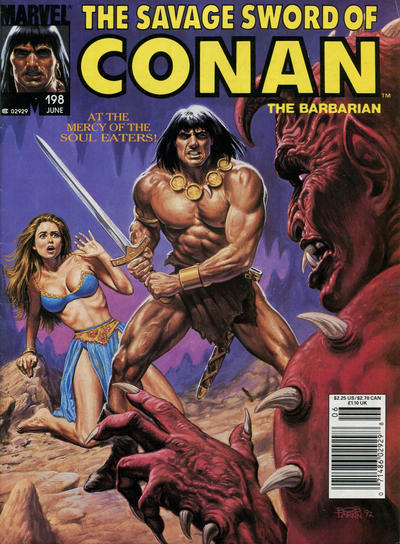 The Savage Sword of Conan #198 - Fn/Vf