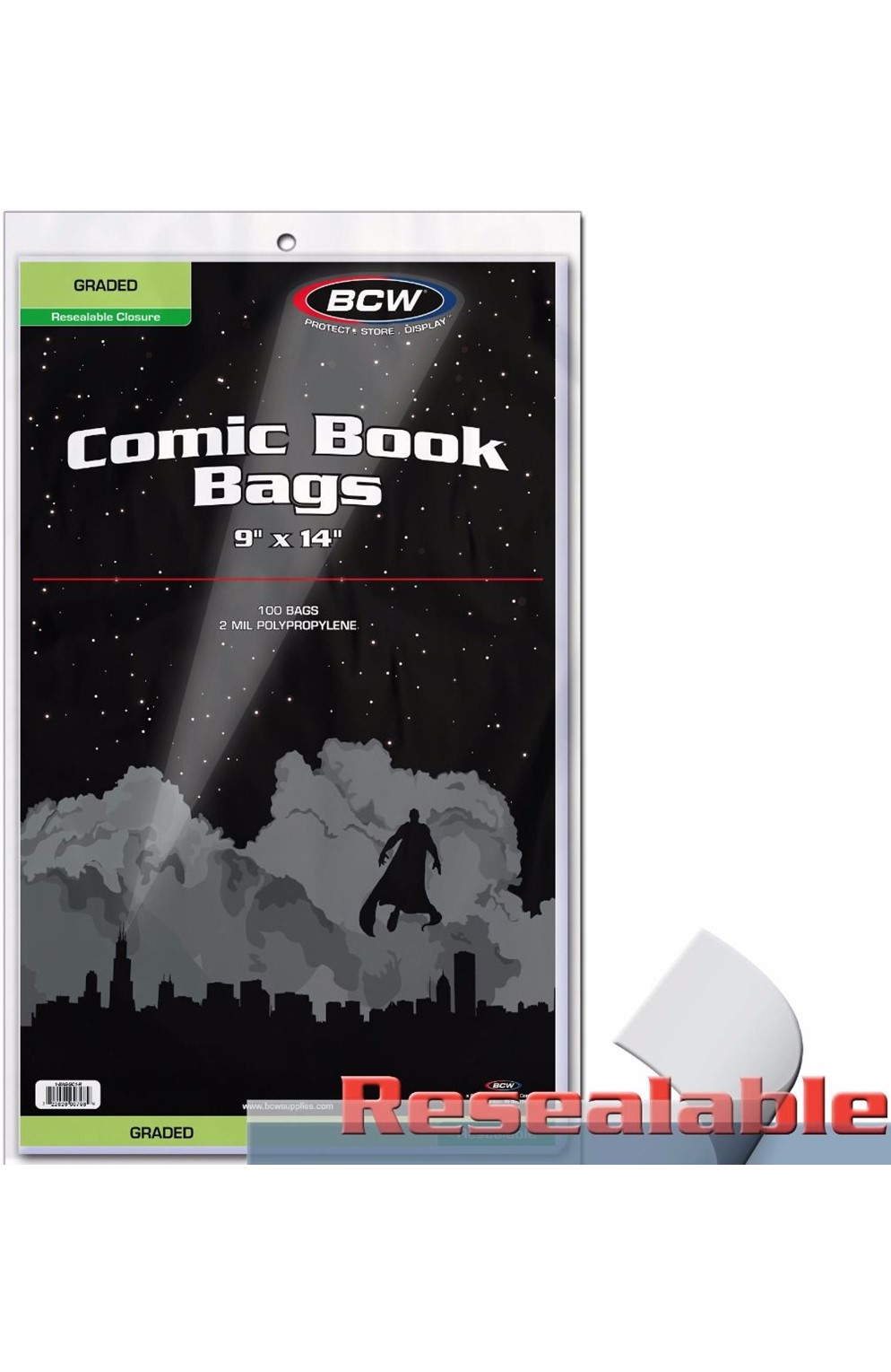 BCW Resealable Graded Comics Bags (100)