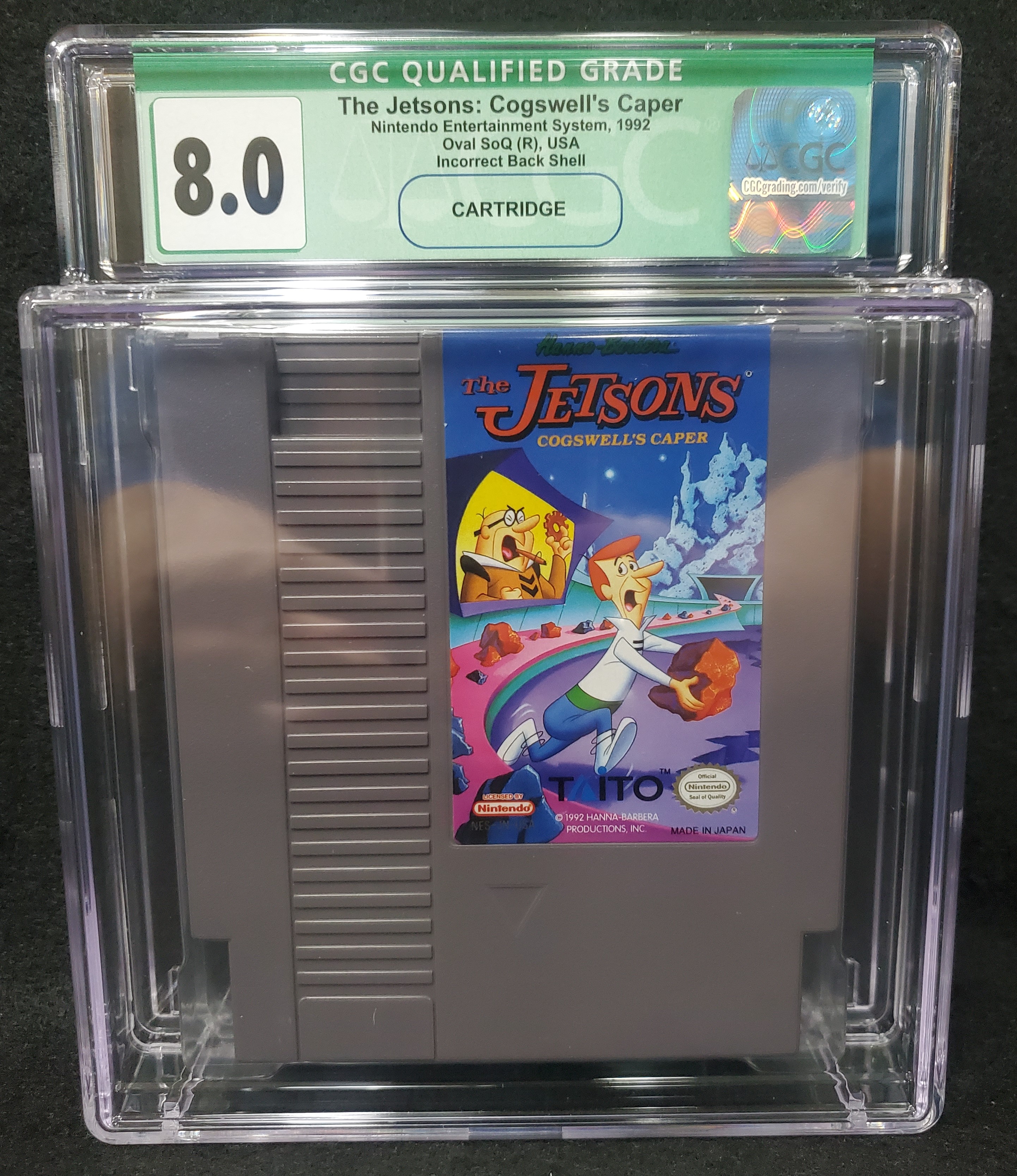 Nintendo Nes The Jetsons Cogswell's Caper Cgc Graded 8.0 Excellent