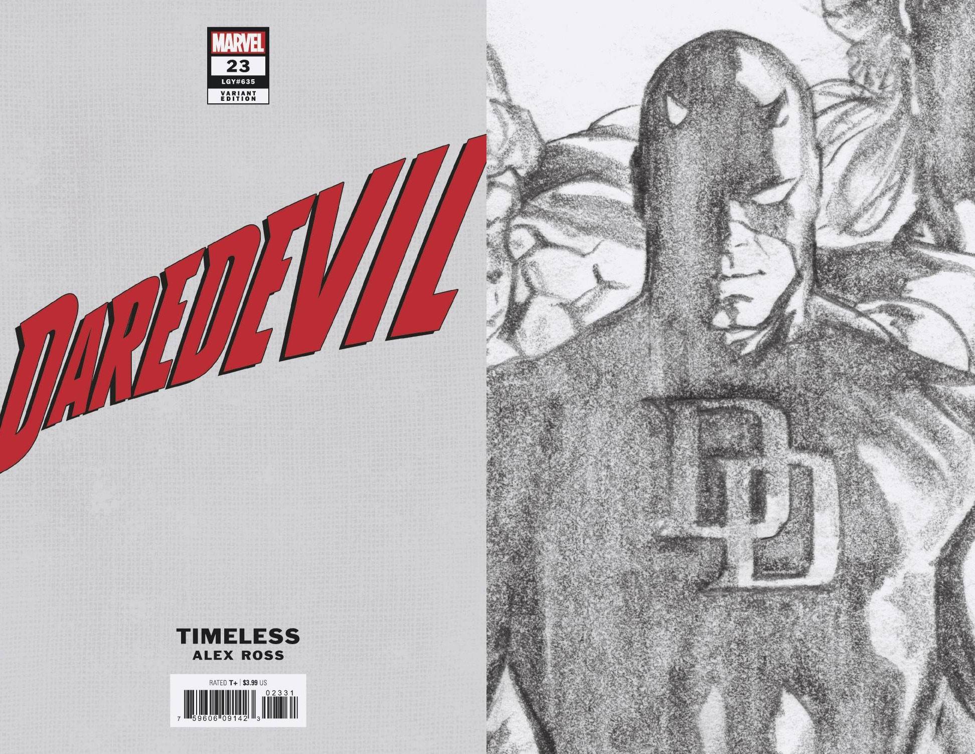 Daredevil #23 Alex Ross Daredevil Timeless Virgin Sketch Variant (2019)