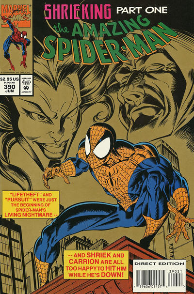 The Amazing Spider-Man #390 [Direct Edition - Deluxe]- No Bag, Includes Inserts- Very Fine