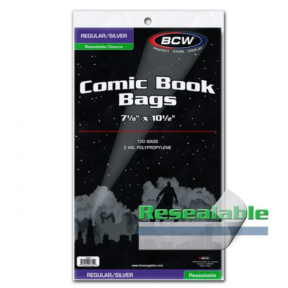 BCW Resealable Silver Comic Bags (100Ct)