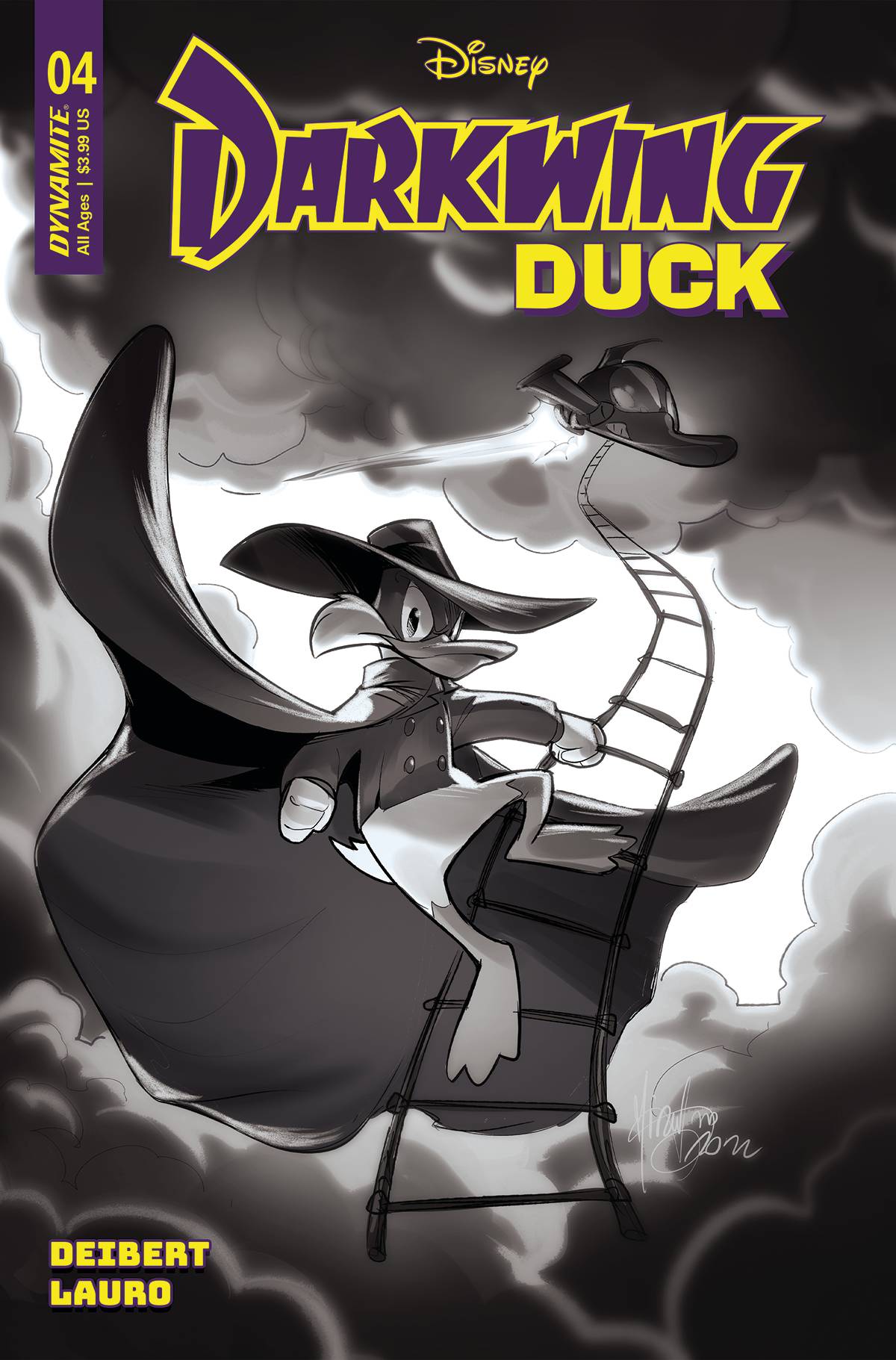 Darkwing Duck #4 Cover I 1 for 20 Incentive Andolfo Black & White