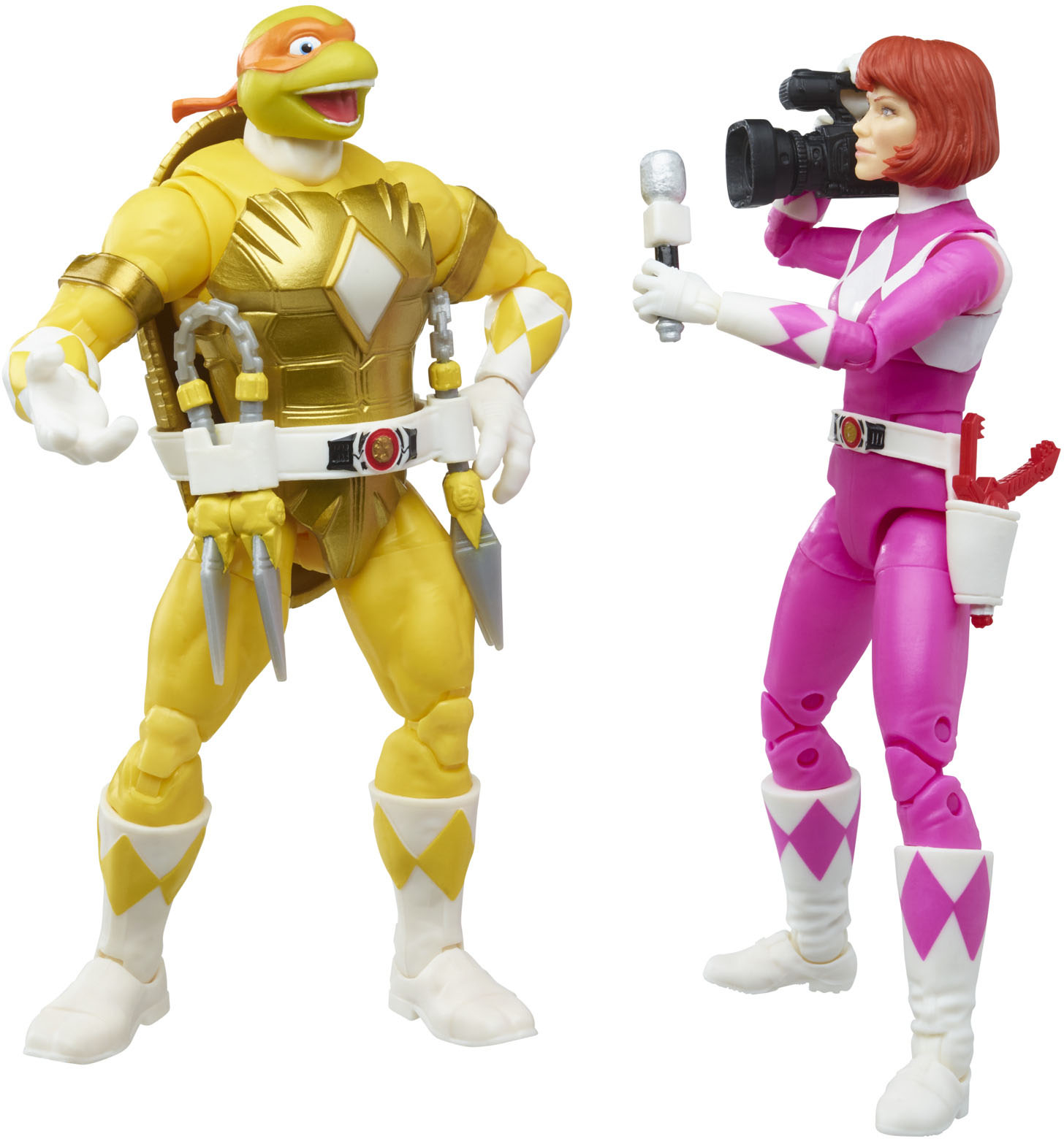 Mighty Morphin Power Rangers X Teenage Mutant Ninja Turtles Lightning Mike & April Action Figure 2-Pack Cs