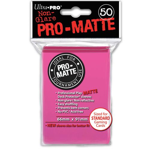 Ultra Pro Pro-Matte Bright Pink Standard Deck Protectors (50Ct)