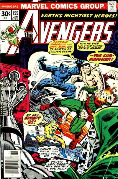 The Avengers #155 [Regular Edition]-Good, Stain On Back