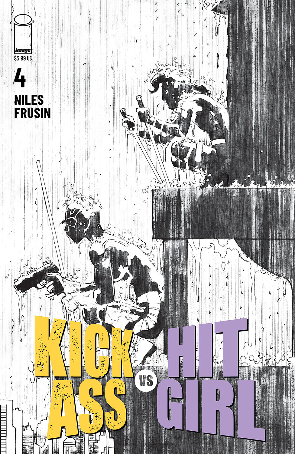 Kick-Ass Vs Hit-Girl #4 Cover B Black & White Romita Jr (Mature) (Of 5)