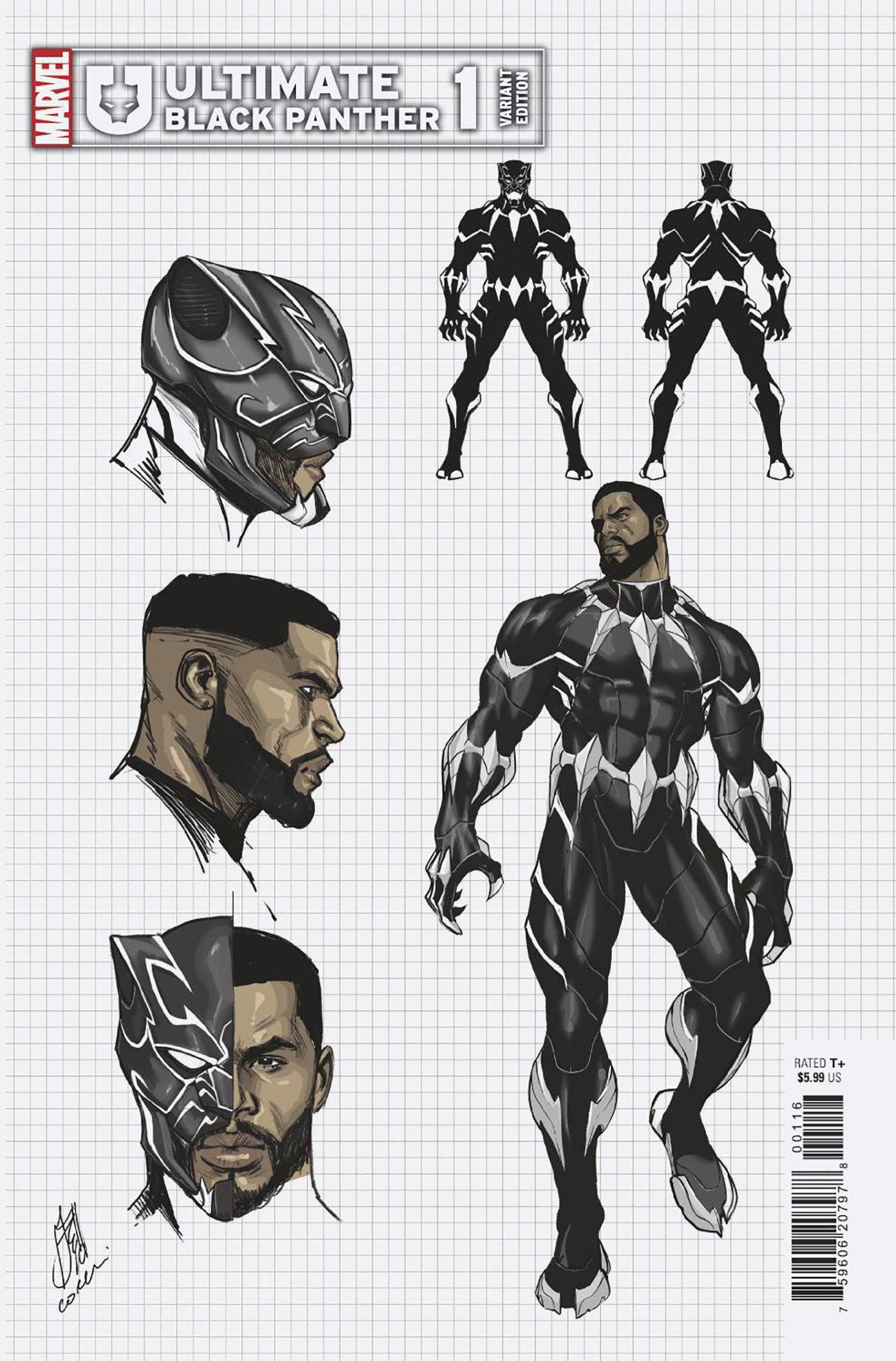 Ultimate Black Panther #1 Stefano Caselli Design Variant 1 for 10 Incentive