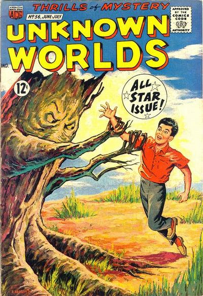 Unknown Worlds #56 - G-, Sun Damaged Cover