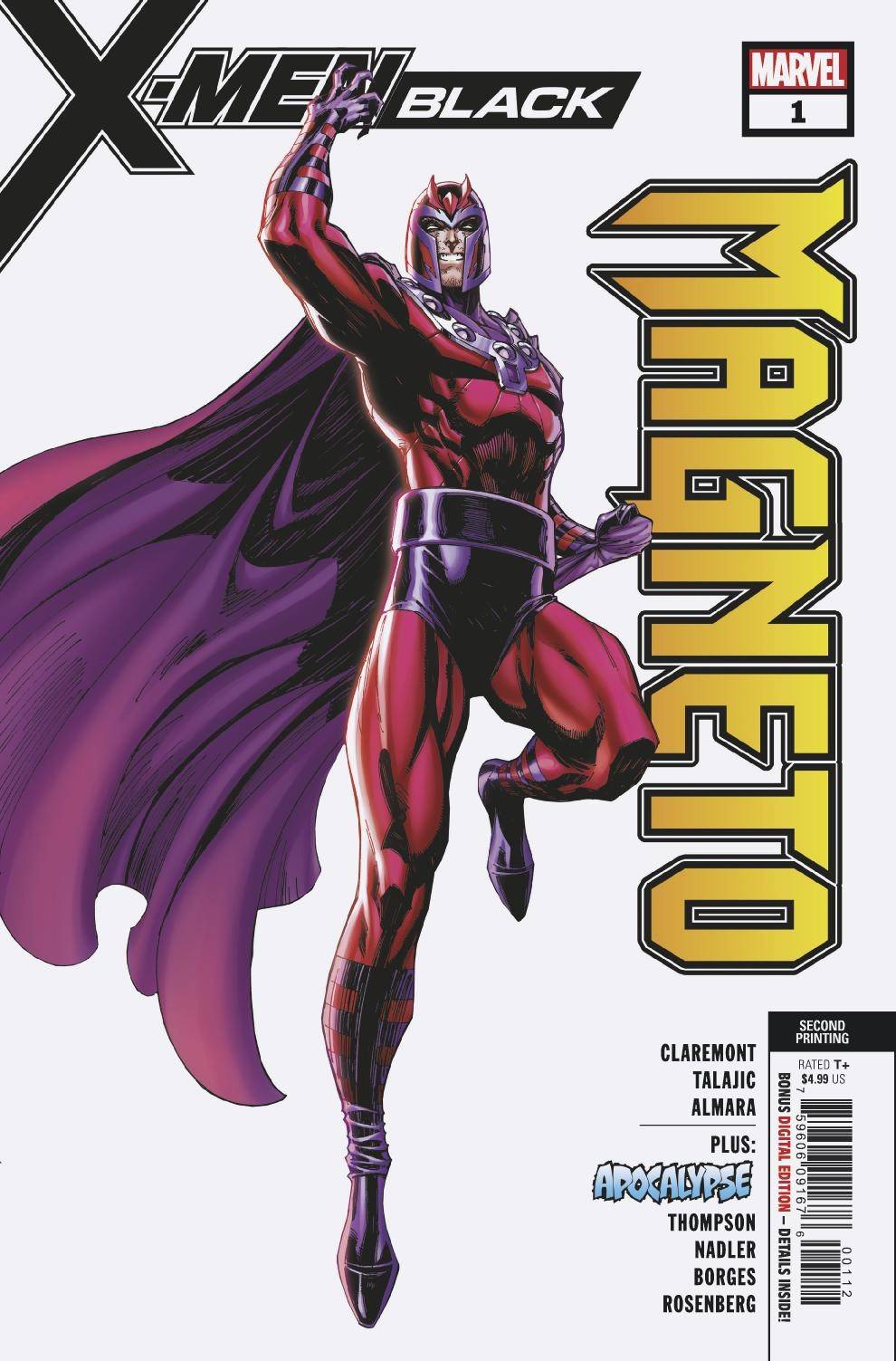 X-Men Black Magneto #1 2nd Printing Jsc Variant