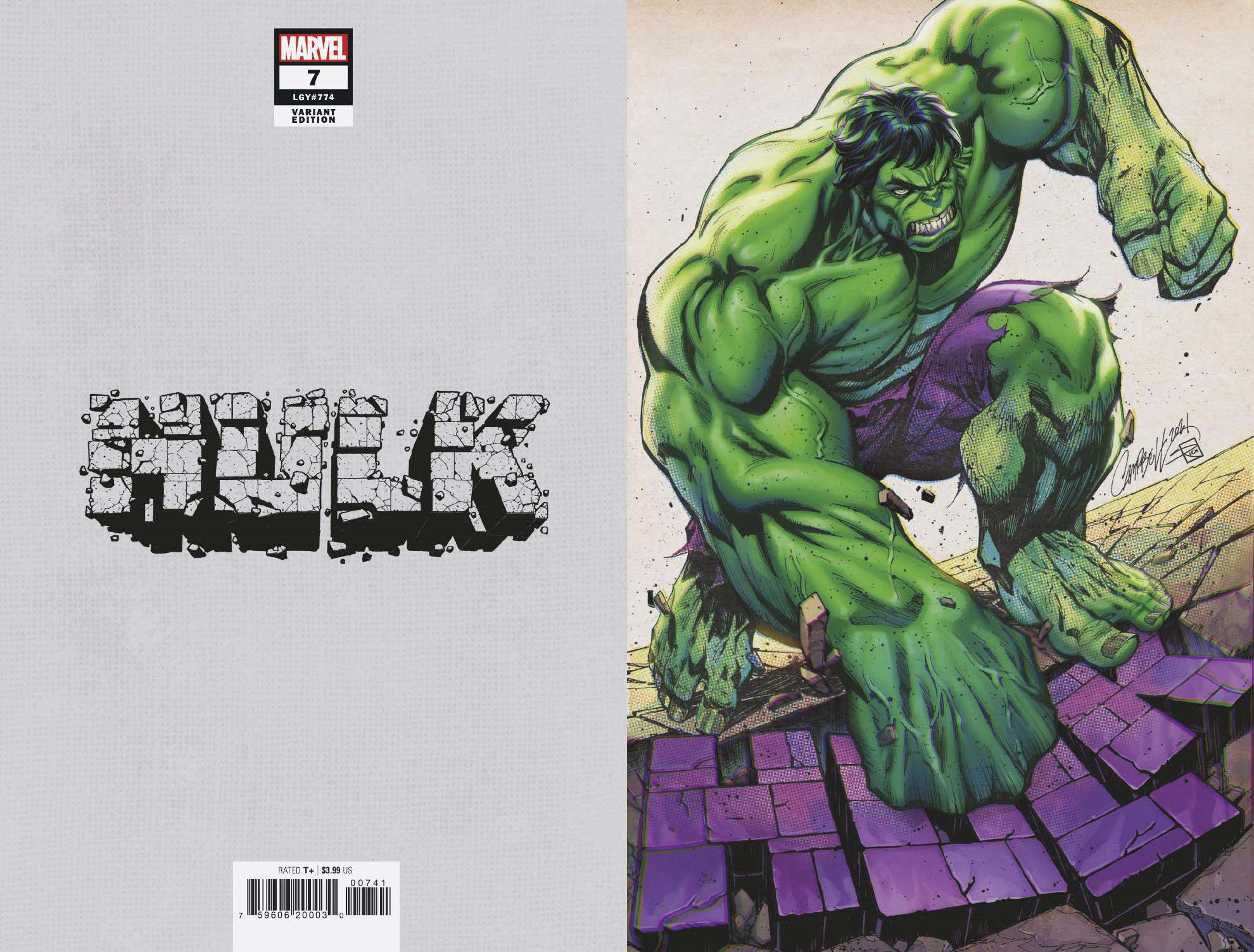 Hulk #7 1 for 100 Incentive JS Campbell Virgin Variant (2022)