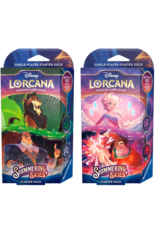 Disney Lorcana Tcg: Shimmering Skies Starter Deck Set of 2