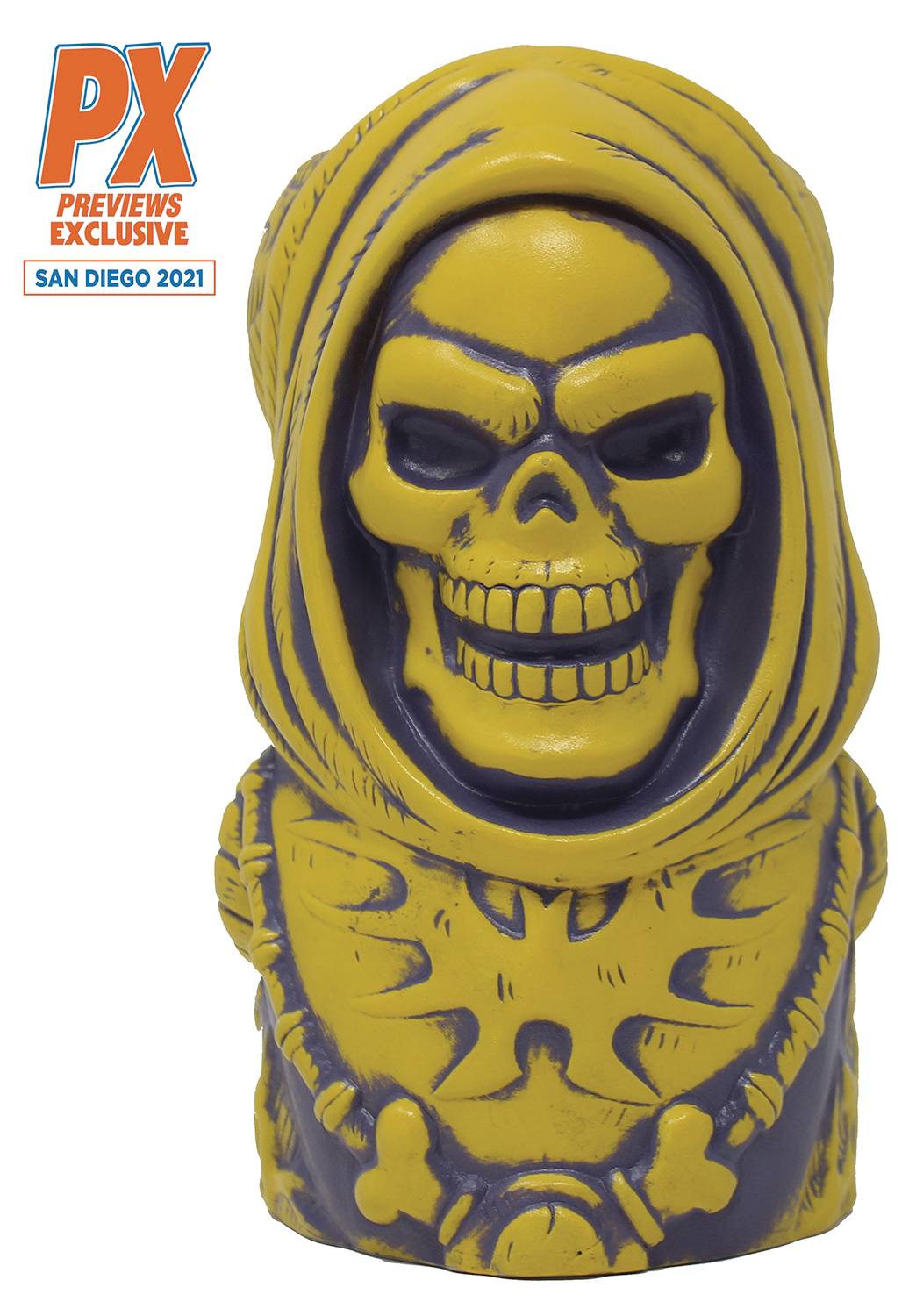 San Diego ComicCon 2021 Motu Skeletor Tiki Mug Bone Yellow Variant
