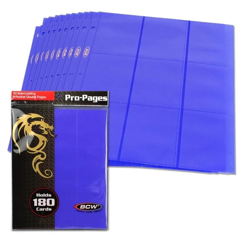 BCW Side Load 18 Pocket Pro Pages Blue