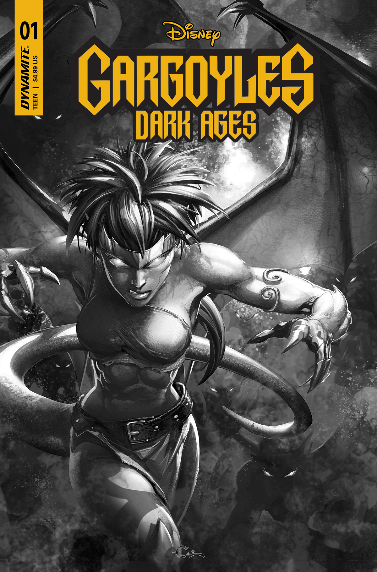 Gargoyles Dark Ages #1 Cover J 10 Copy Crain Black & White
