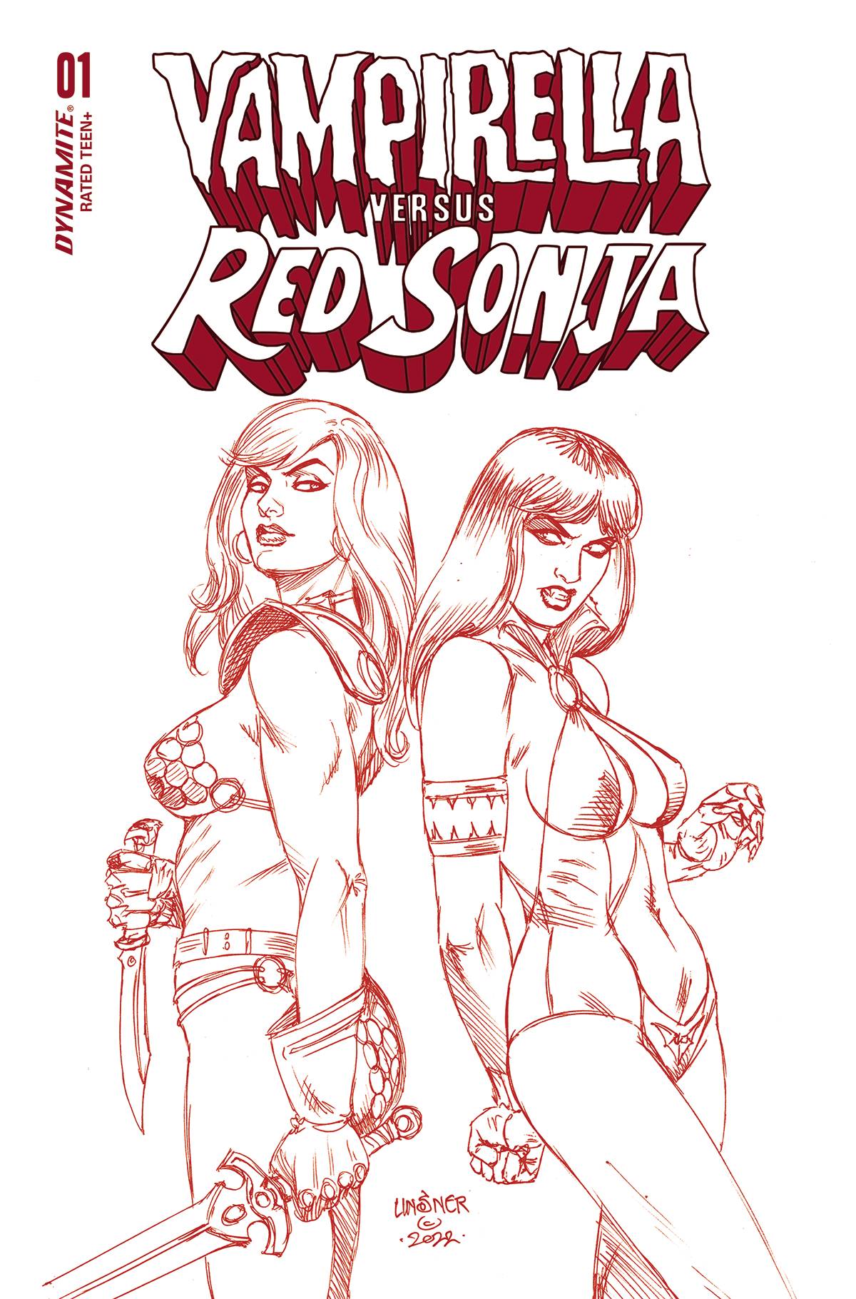 Vampirella Vs Red Sonja #1 Cover ZA 11 Copy Last Call Incentive Linsner Red Line Art