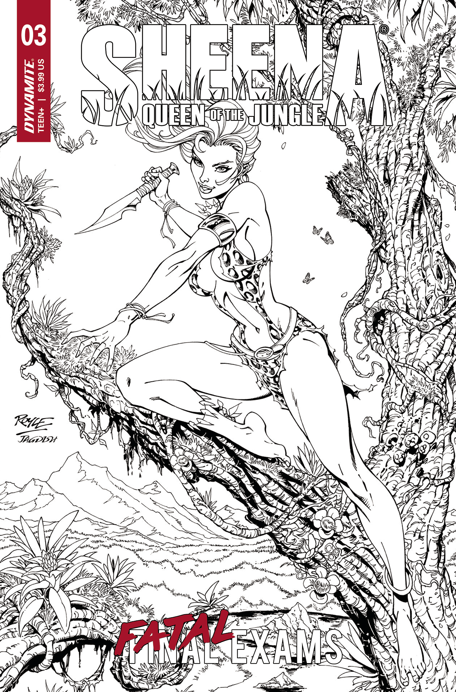 Sheena Queen of the Jungle #3 Cover F 1 for 10 Incentive Royle Line Art