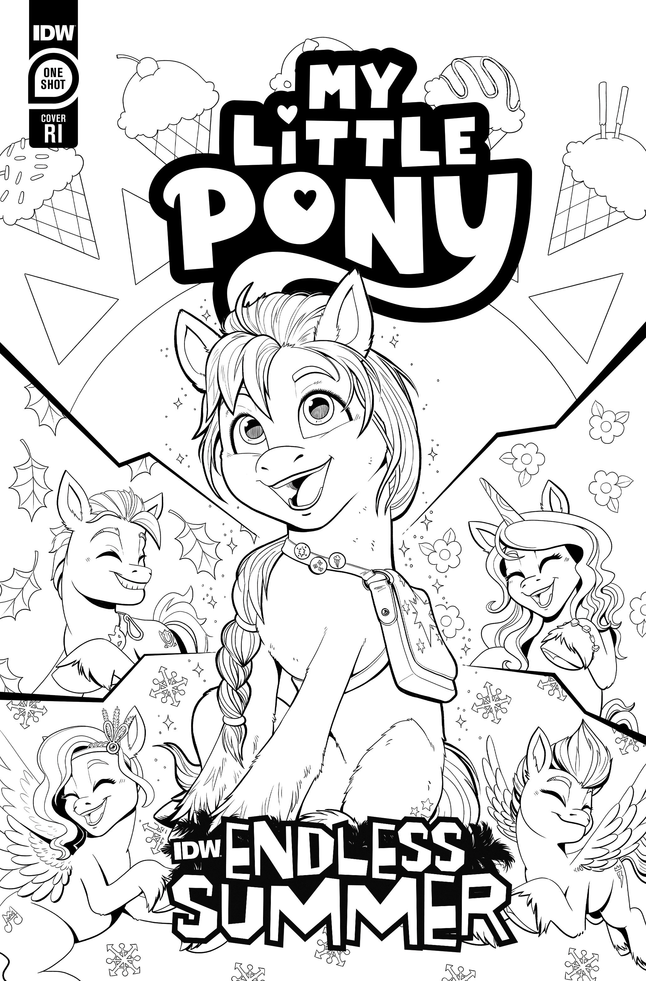 IDW Endless Summer—My Little Pony Cover Retailer Incentive Coloring Book Variant 1 for 10 Incentive Variant