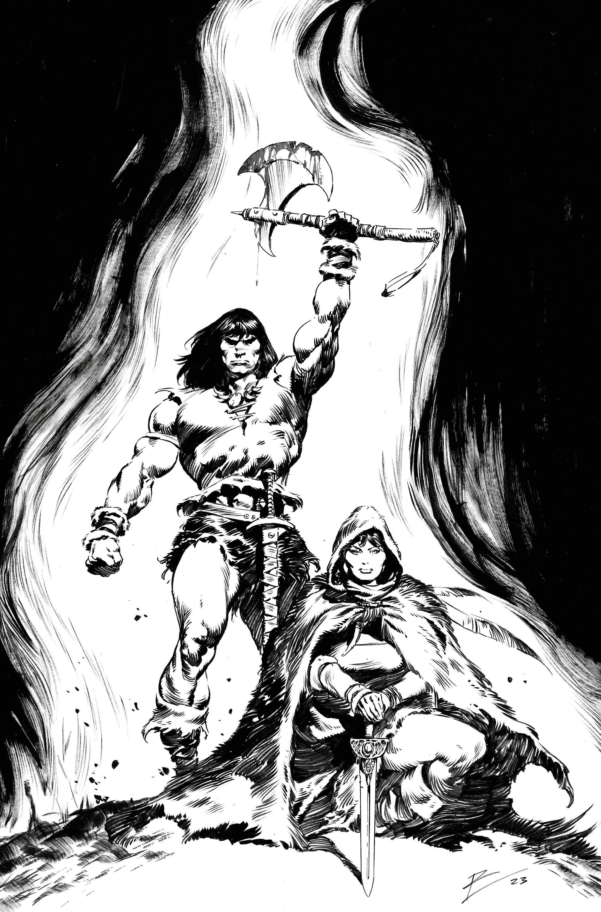 Conan the Barbarian (2023) #2 Cover G 1 for 10 Incentive Torre Black & White Inks Virgin (Mature)