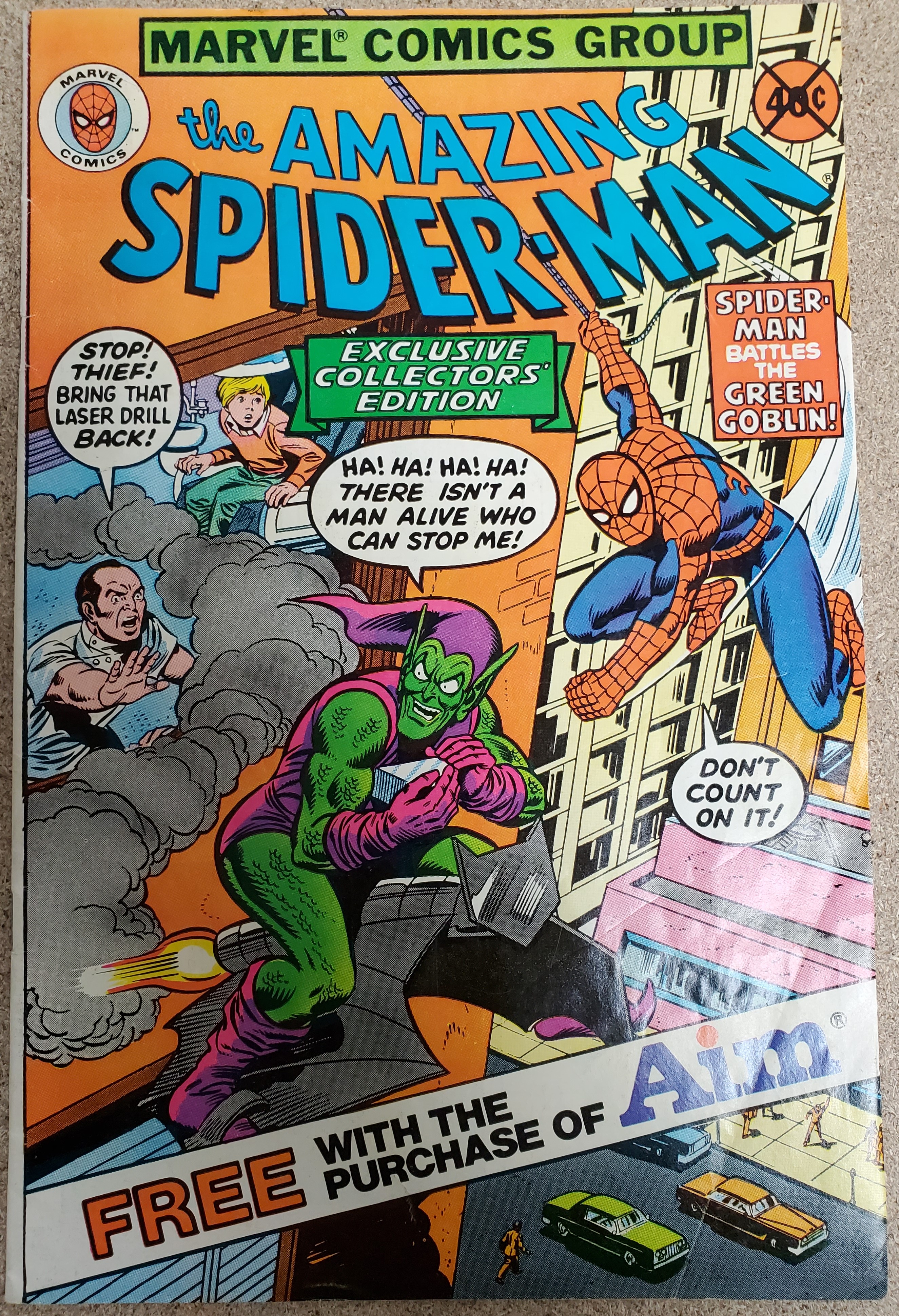 Amazing Spider-Man Aim Toothpaste Promotional #1 (Marvel 1980) 