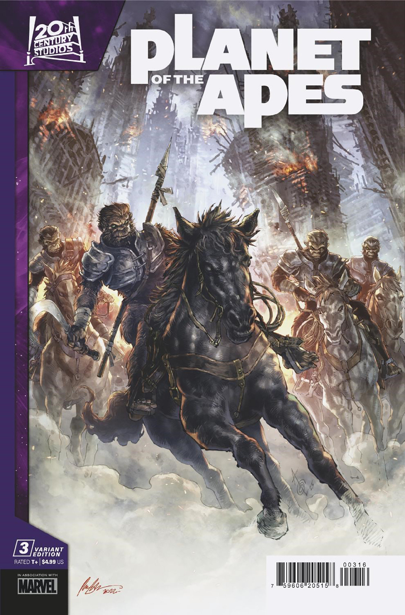 Planet of the Apes #3 1 for 25 Incentive Alan Quah Variant