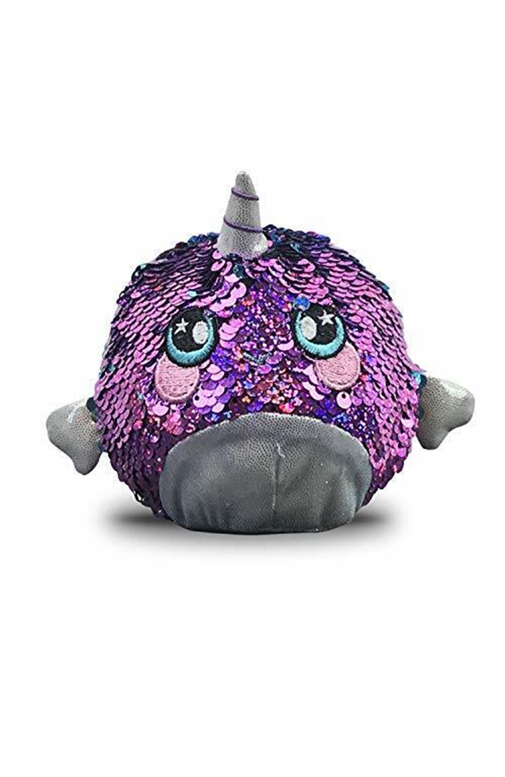 Squeezamals, Shelby Sparkle Narwhal, Super-Squishy Foam With Two-Sided Sequins