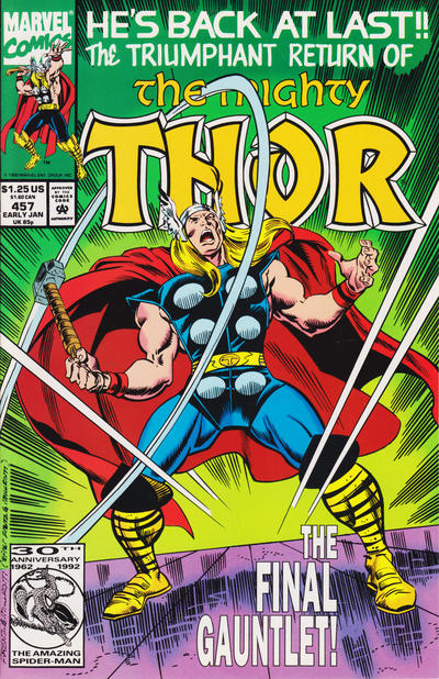 Thor #457 [Direct]-Very Fine