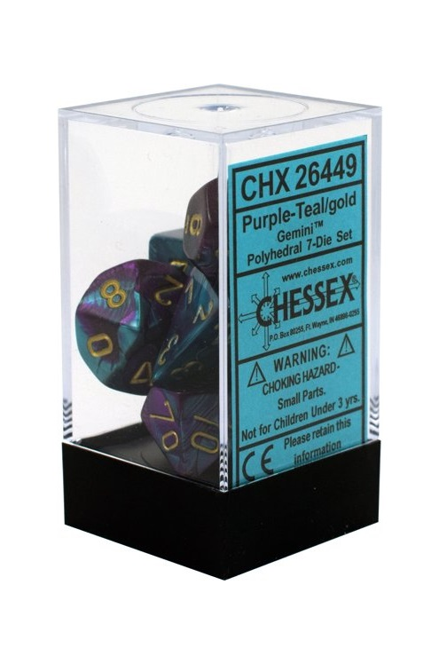 DICE 7-set: CHX26449 Gemini Purple Teal Gold (7)