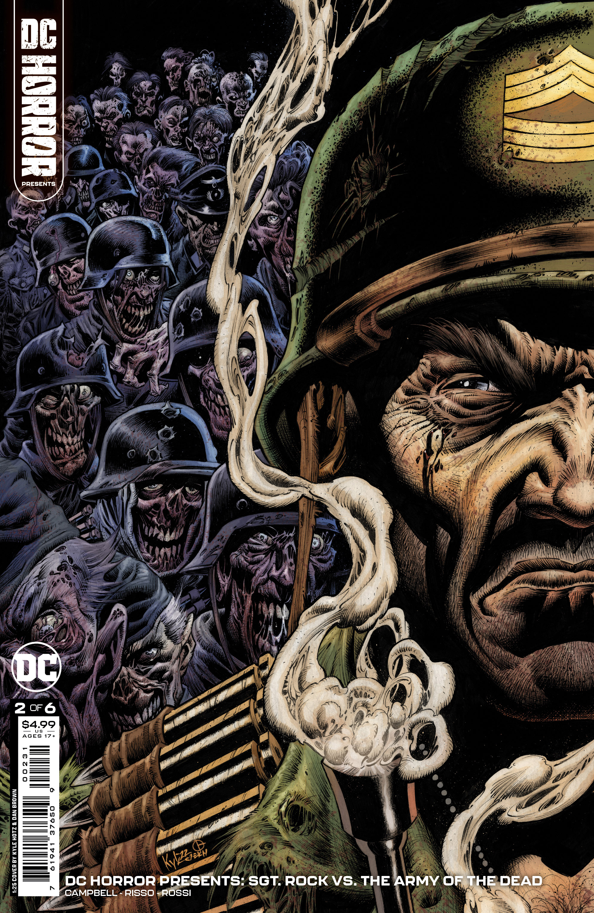 DC Horror Presents Sgt Rock Vs The Army of the Dead #2 Cover C 1 for 25 Incentive Kyle Hotz Card Stock (Of 6)