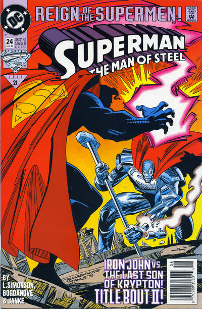 Superman: The Man of Steel #24 [Newsstand]-Fine (5.5 – 7)