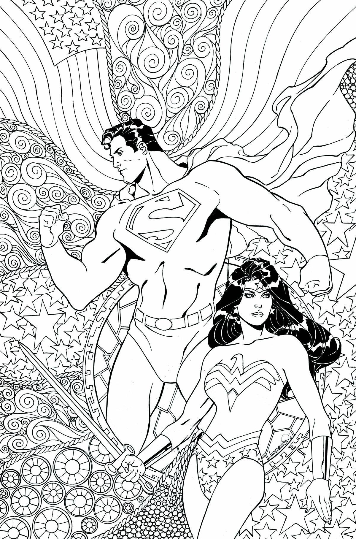 Superman Wonder Woman #25 Adult Coloring Book Variant Edition (2013)