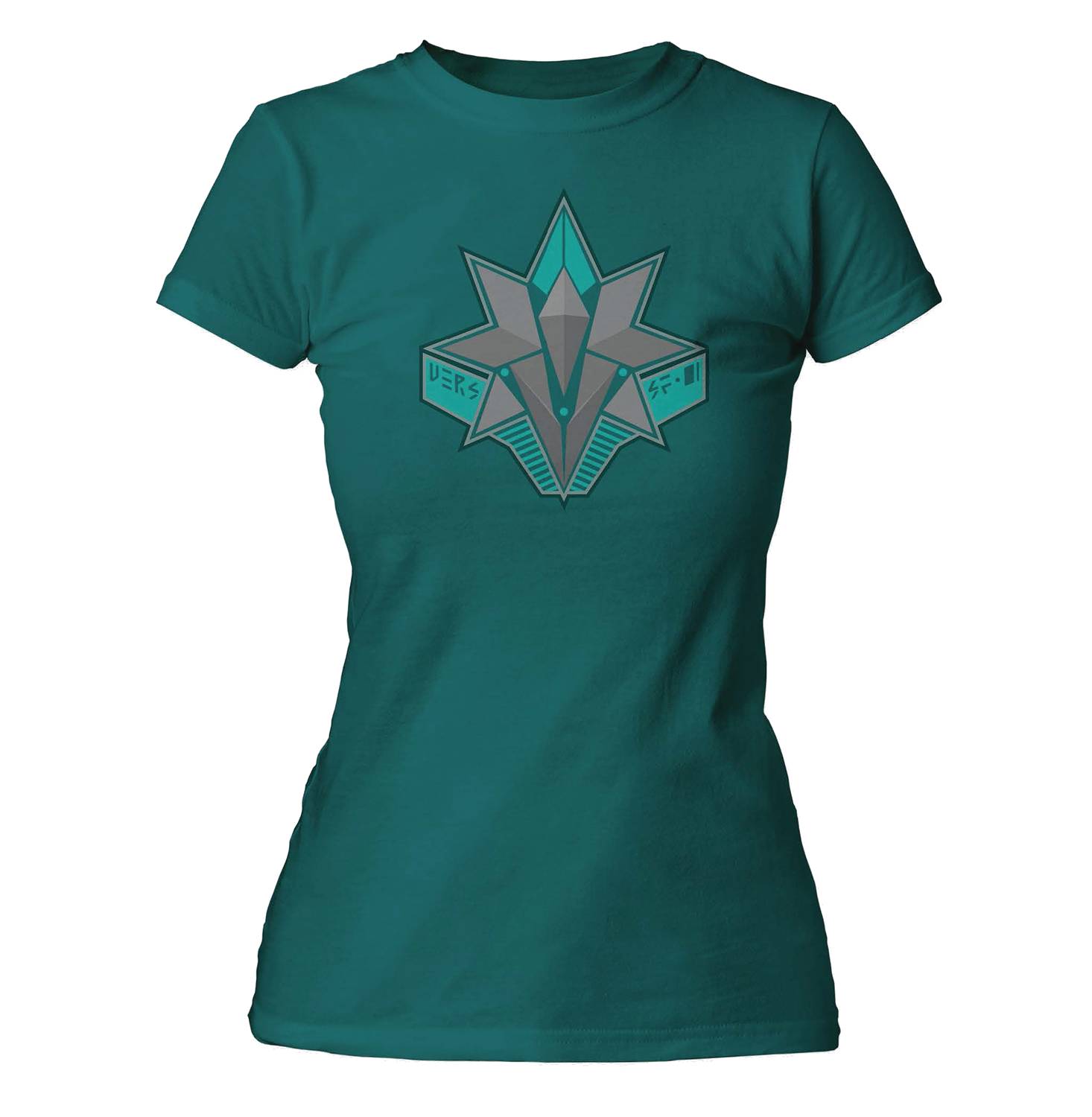 Captain Marvel Ladies Teal Logo Px T-Shirt Small