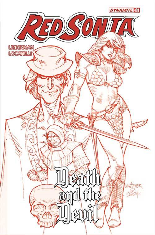 Red Sonja Death and the Devil #1 Cover V 7 Copy Incentive Linsner Red Line Variant