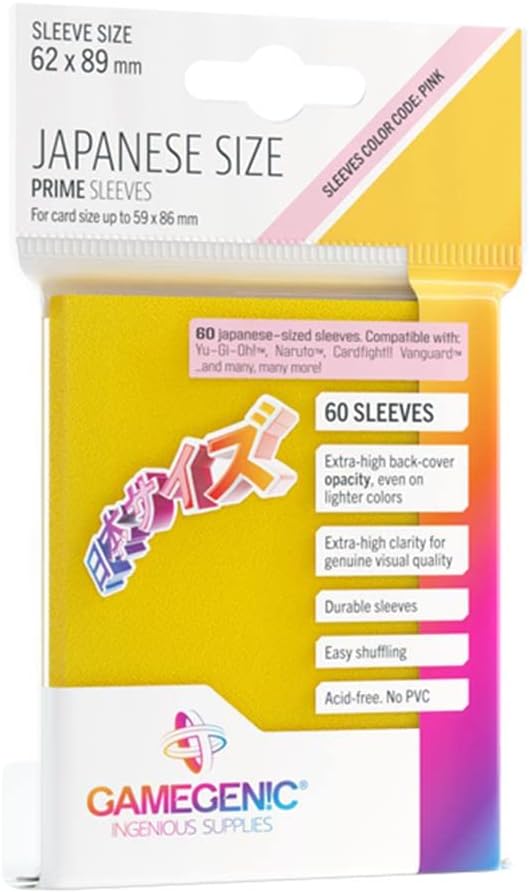 Gamegenic - Prime Japanese Sized Sleeves Yellow (60 Sleeves)