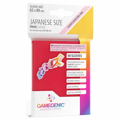 Prime Japanese Sized Sleeves Red 60 Count