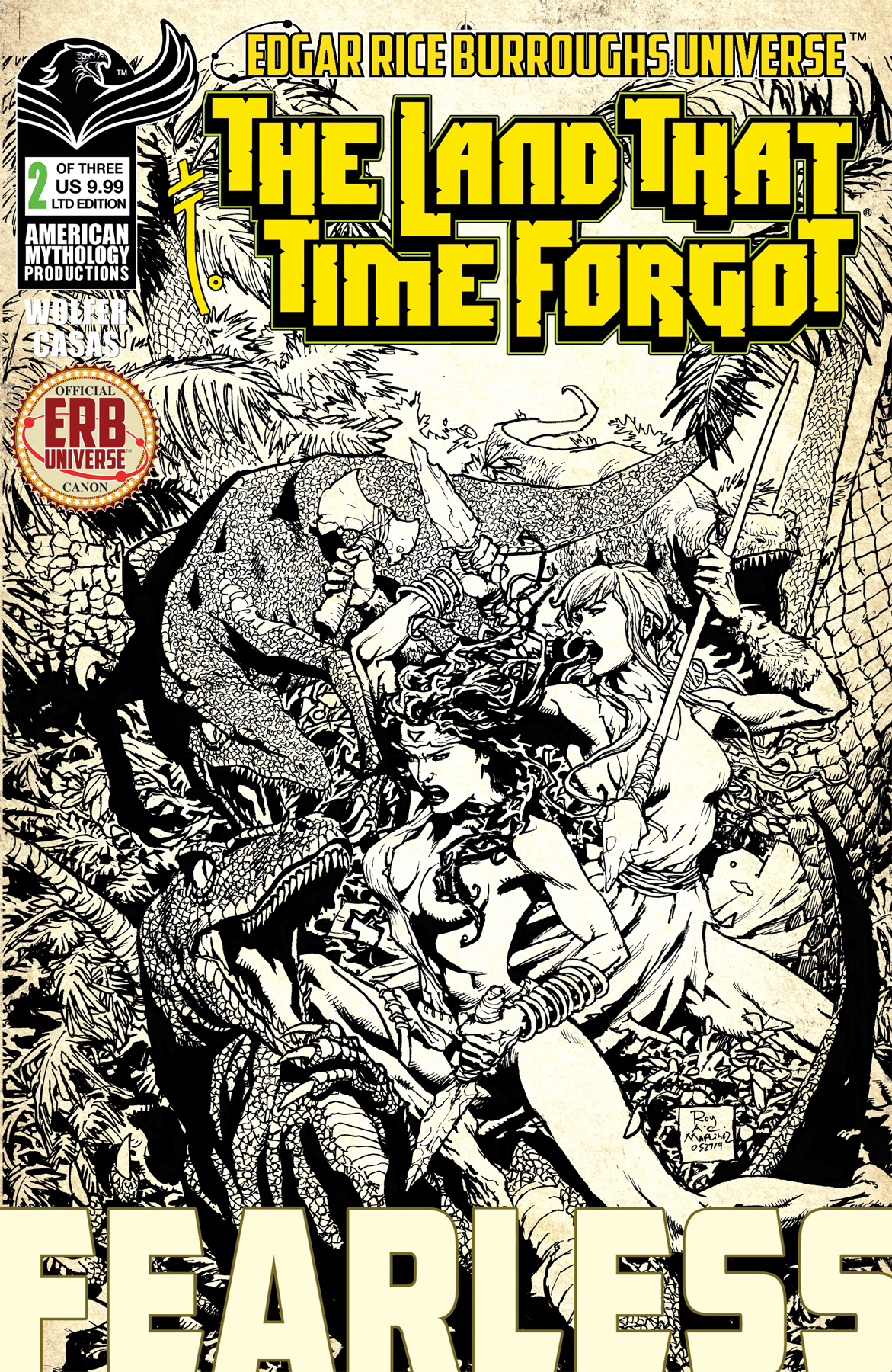 Land That Time Forgot Fearless #2 Cover B Limited Black & White