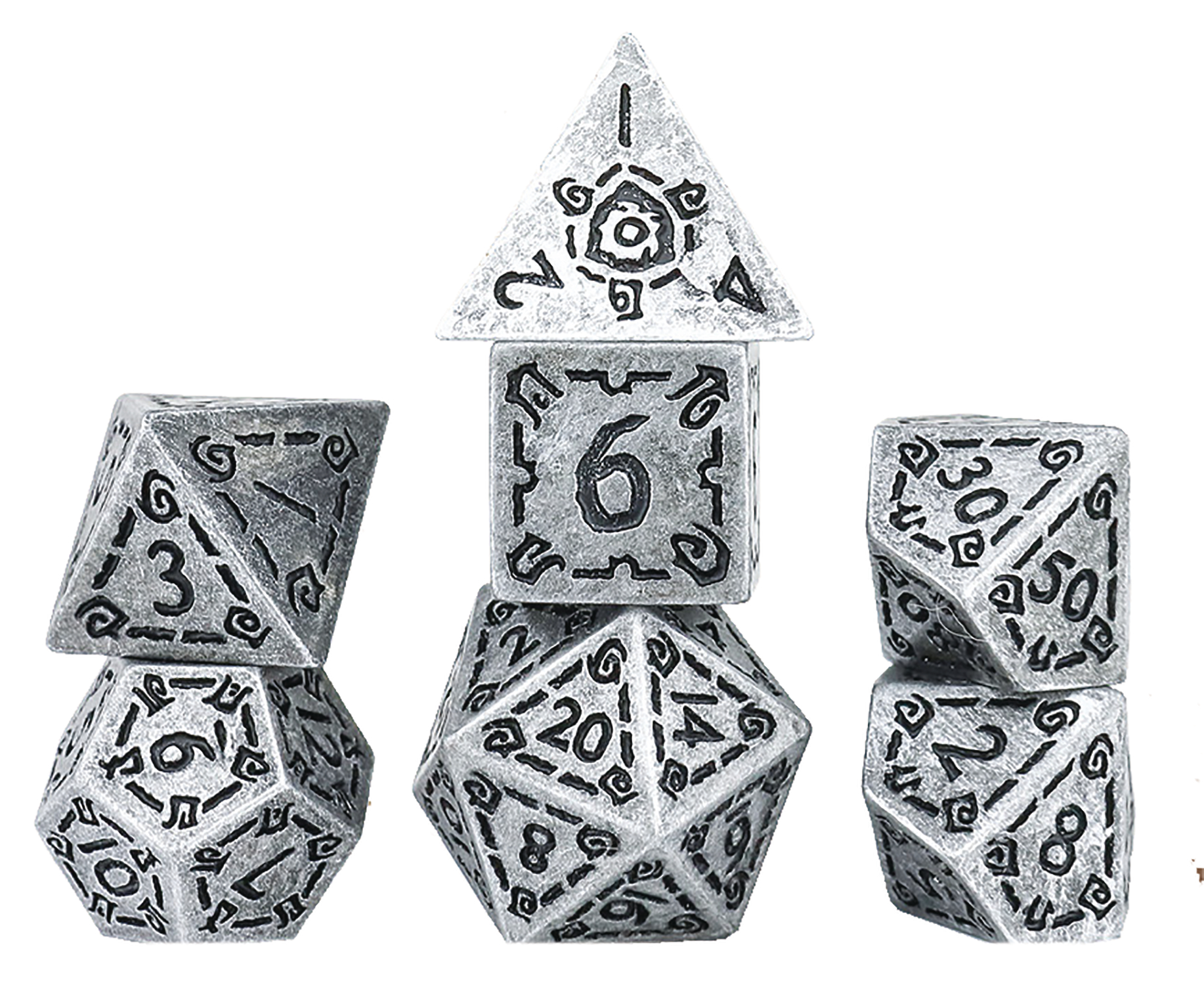 Sirius RPG Dice Set (7): Illusory Metal - Silver