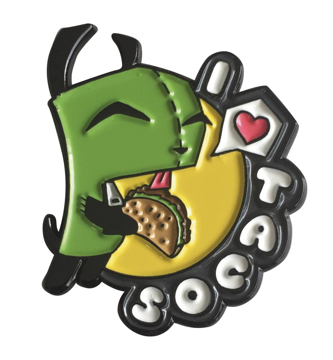 Invader Zim I Love Tacos Lapel Pin