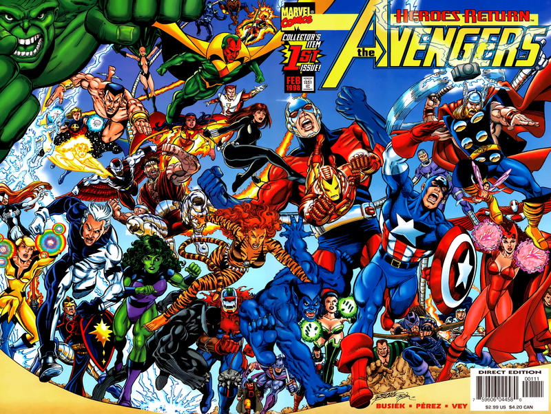 Avengers #1 Signed No Coa [Yellow Logo Direct Edition]-Very Fine (7.5 – 9)