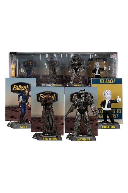 ***Pre-Order*** Fallout Movie Maniacs PVC Statue 4-Pack Lucy, Maximus, The Ghoul & Vault Boy