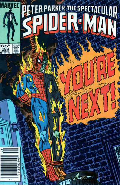 The Spectacular Spider-Man #103 [Newsstand]-Fine (5.5 – 7)