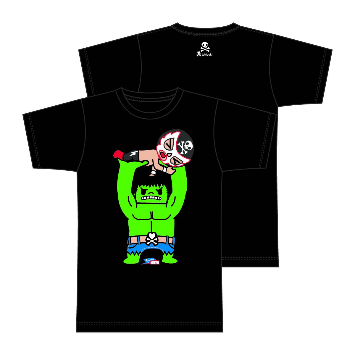 Tokidoki X Marvel Hulk Wrestle Black T-Shirt Medium