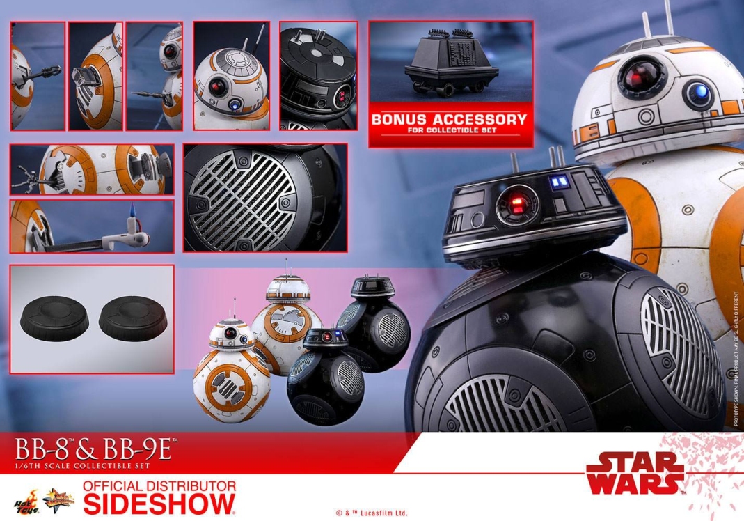 Hot Toys Star Wars Episode Viii Movie Masterpiece Action Figure 2-Pack 1/6 Bb-8 & Bb-9E