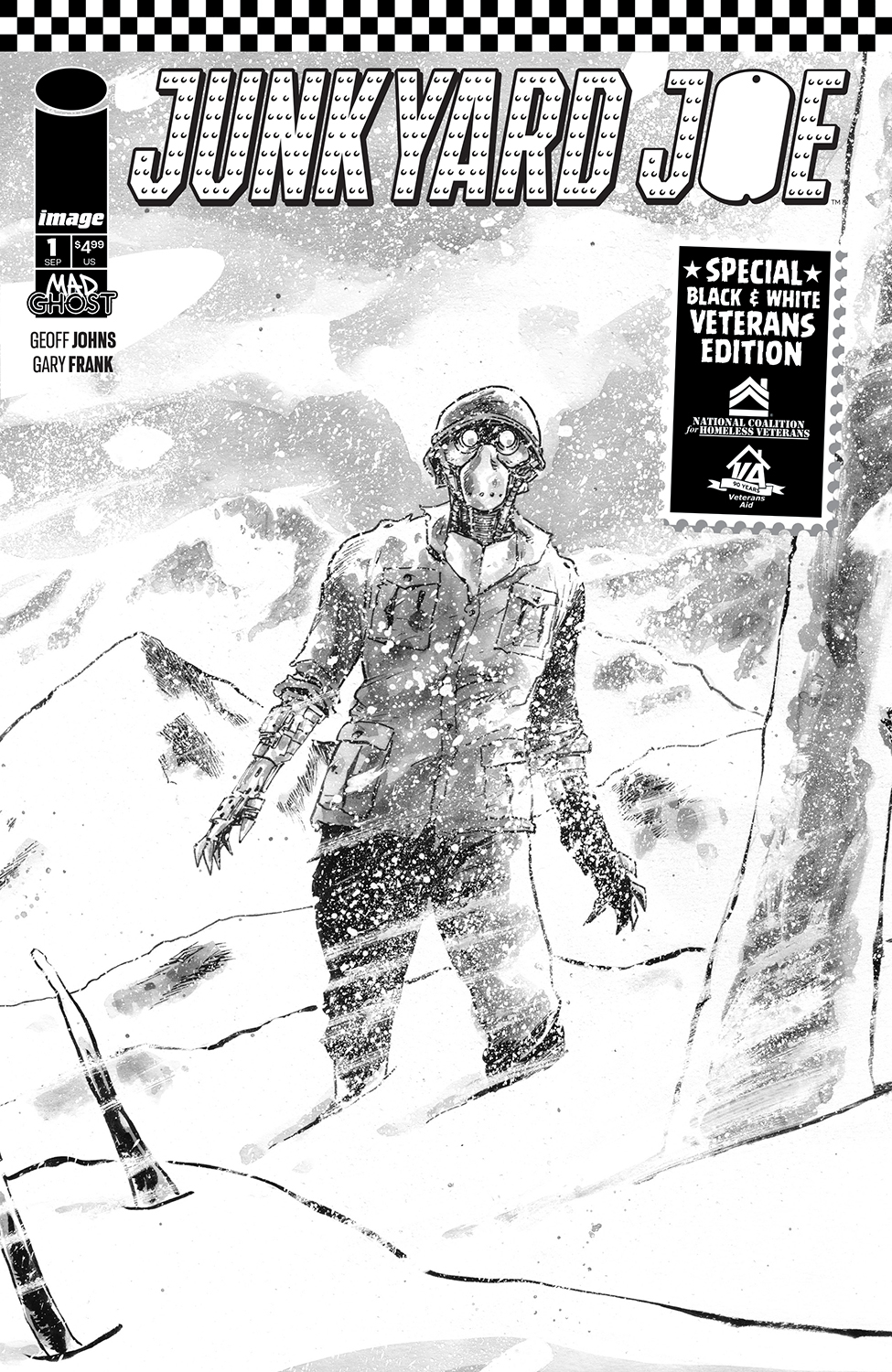 Junkyard Joe #1 Black & White Veterans Edition Cover C Mutti